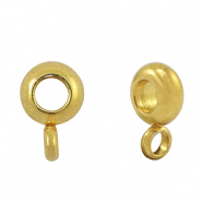 Roestvrij stalen (RVS) Stainless steel kralen disc met oog Gold