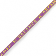 Lint met tekst "dreamer" Paisley purple-gold