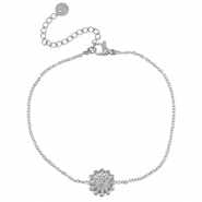Roestvrij stalen (RVS) Stainless steel armbanden bloem Silver