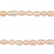BQ Zoetwaterparels rice 4-7x4-5mm Peach rose