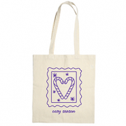 Katoenen tas "Cozy season" Ecru beige