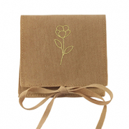 Sieraad zakje flower Sierra brown-gold