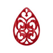 Resin hangers druppel barok 38x27mm Chilli red