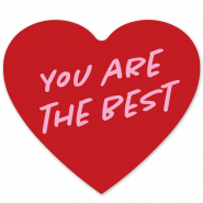 Sieraden kaartjes Hart "you are the best" Red-pink