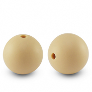 Siliconen kralen 15mm rond Sand brown