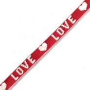 Lint met tekst "love" Red-white