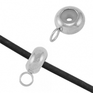 Roestvrij stalen (RVS) Stainless steel onderdelen smart bead stopper met oogje Silver