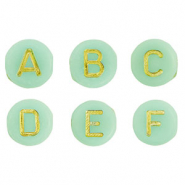Letterkralen van acryl mix Mint green-gold