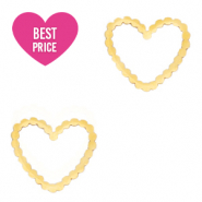 Roestvrij stalen (RVS) Stainless steel bedels/tussenstuk heart Goud