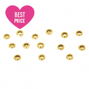 Roestvrij stalen (RVS) stainless steel onderdelen knijpkralen 3mm Goud