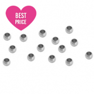 Roestvrij stalen (RVS) stainless steel onderdelen knijpkralen 2.5mm Zilver