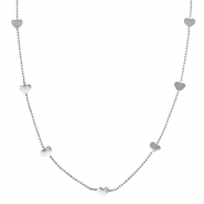 Roestvrij stalen (RVS) Stainless steel kettingen hartjes Silver