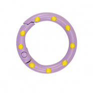 Gekleurde onderdelen sleutelhanger ring Purple-yellow