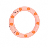 Gekleurde onderdelen sleutelhanger ring Pink-orange