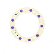Gekleurde onderdelen sleutelhanger ring Off white-purple