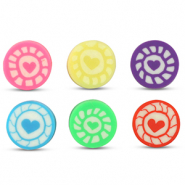 Polymeer kralen rond hart Multicolour