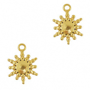 Roestvrij stalen (RVS) Stainless steel bedels zon Gold