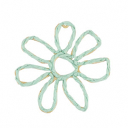Raffia hanger bloem 55mm Mint green