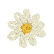 Raffia hanger bloem 50mm White