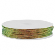 Macramé draad gevlochten 1mm Multicolour-orange green metallic