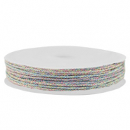 Macramé draad gevlochten 1mm Multicolour metallic