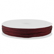 Macramé draad gevlochten 1mm Bordeaux metallic