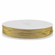 Macramé draad gevlochten 1mm Gold metallic
