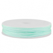 Macramé draad gevlochten 1mm Light mint green metallic