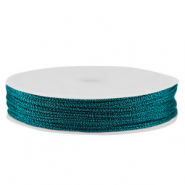 Macramé draad gevlochten 0,8mm Teal metallic