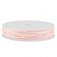 Macramé draad gevlochten 0,8mm Light pink metallic