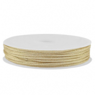 Macramé draad gevlochten 0,8mm Light gold metallic