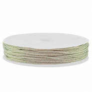 Macramé draad gevlochten 0,8mm Silver-pink metallic