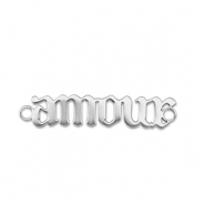 Roestvrij stalen (RVS) Stainless steel bedels tussenstuk ''amour'' Silver