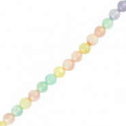 Schelp kralen rond Pastel multicolor