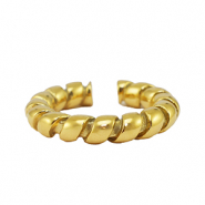 Roestvrij stalen (RVS) Stainless steel ringen twisted Gold