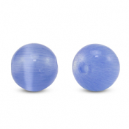 6 mm glaskralen Cat's eye Lavender blue