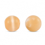 6 mm glaskralen Cat's eye Peach orange