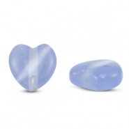 Glaskralen Cat's eye hart Lavender blue