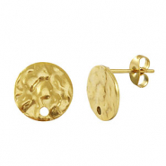 Roestvrij stalen (RVS) Stainless steel oorbellen / oorstekers Gold