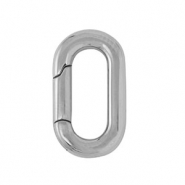 Roestvrij stalen (RVS) Stainless steel onderdelen clasp ovaal Silver