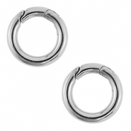 Roestvrij stalen (RVS) Stainless steel onderdelen clasp rond Silver