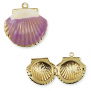 Brass TQ metaal bedels schelp Gold-purple