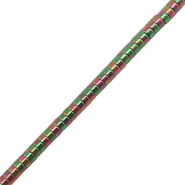Hematite kralen disc 2mm Green-pink-AB coating