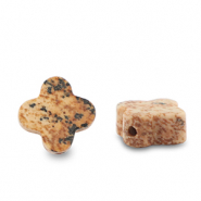 Natuursteen kralen kwartsiet klaver Brown