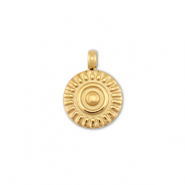 Roestvrij stalen (RVS) Stainless steel bedels zon Gold