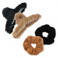 Haaraccessoires haarklemmen scrunchies mix teddy Black-brown