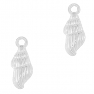 Roestvrij stalen (RVS) Stainless steel bedel schelp Silver