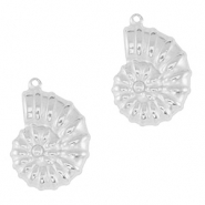 Roestvrij stalen (RVS) Stainless steel bedel zeeschelp Silver