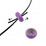 Smart bead stopper enamel 10x4mm Lavender purple
