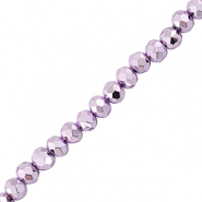 Top Facet kralen 4x3mm disc Metallic purple